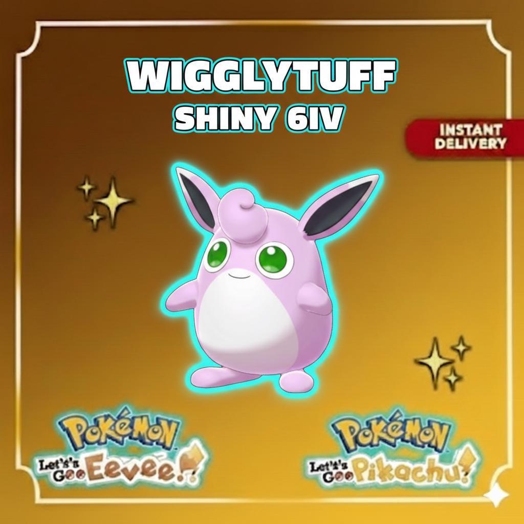 Shiny WIGGLYTUFF Female 6IV Competitive Battle Ready - Pokémon Let's Go Pikachu & Eevee digital Pokémon trade by