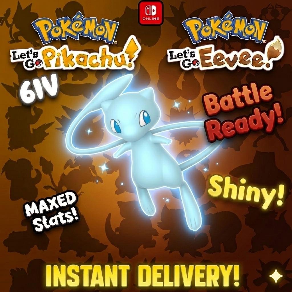 Shiny Mew Pokémon Lets Go Pikachu Lets Go Eevee 6IV Competitive Battle Ready - Pokémon Let's Go Pikachu & Eevee digital