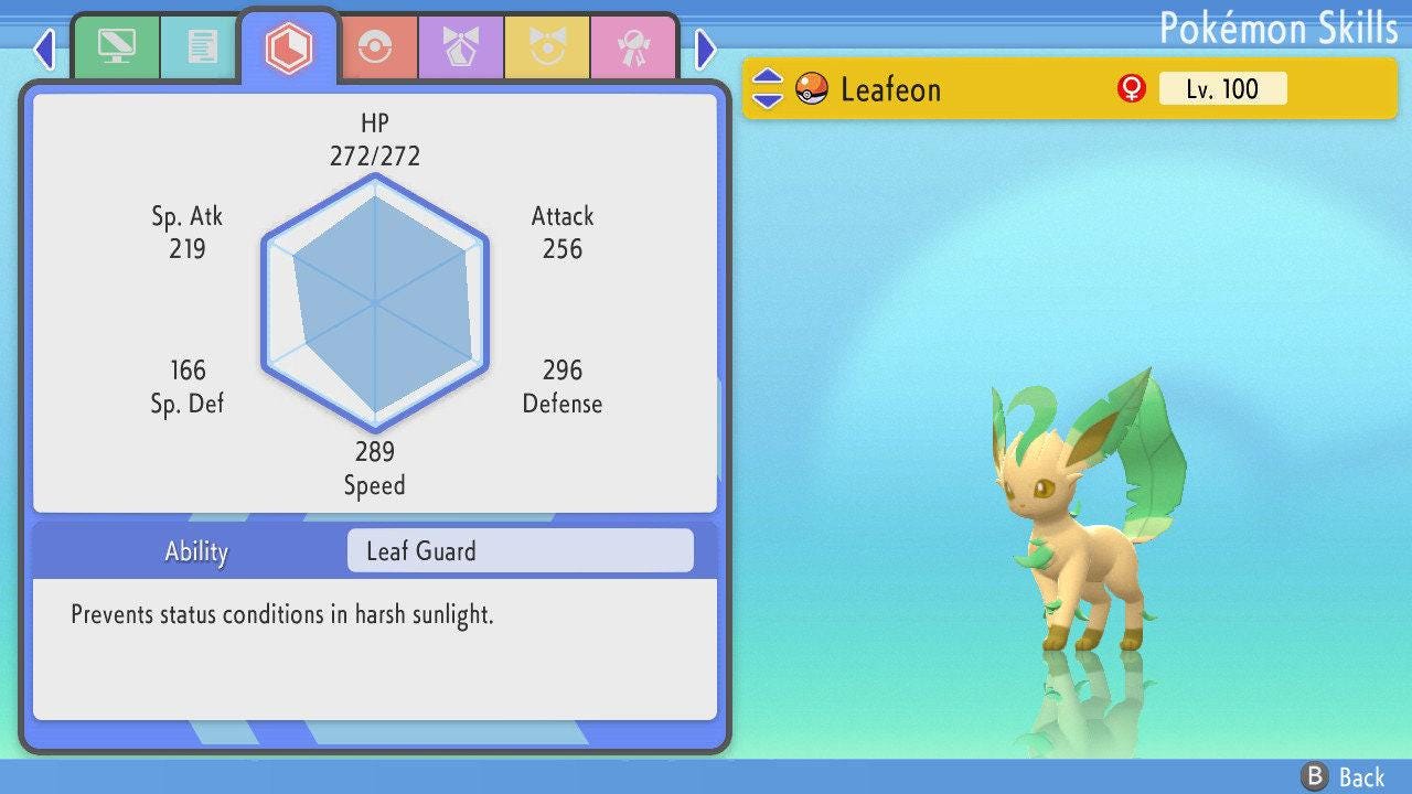 SHINY 6IV LEAFEON Pokemon Brilliant Diamond Shining Pearl 6IV Competitive Battle - Pokémon Brilliant Diamond & Shining Pearl