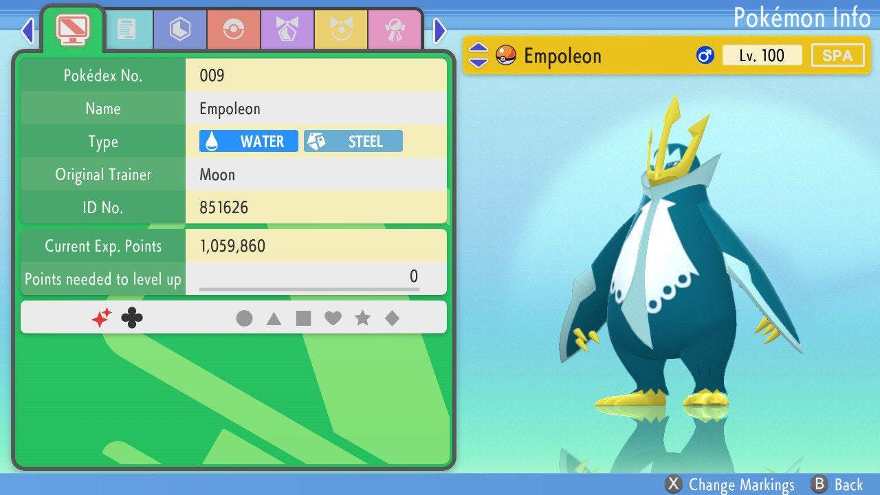 SHINY 6IV EMPOLEON Pokemon Brilliant Diamond Shining Pearl 6IV Competitive Battle - Pokémon Brilliant Diamond & Shining Pearl