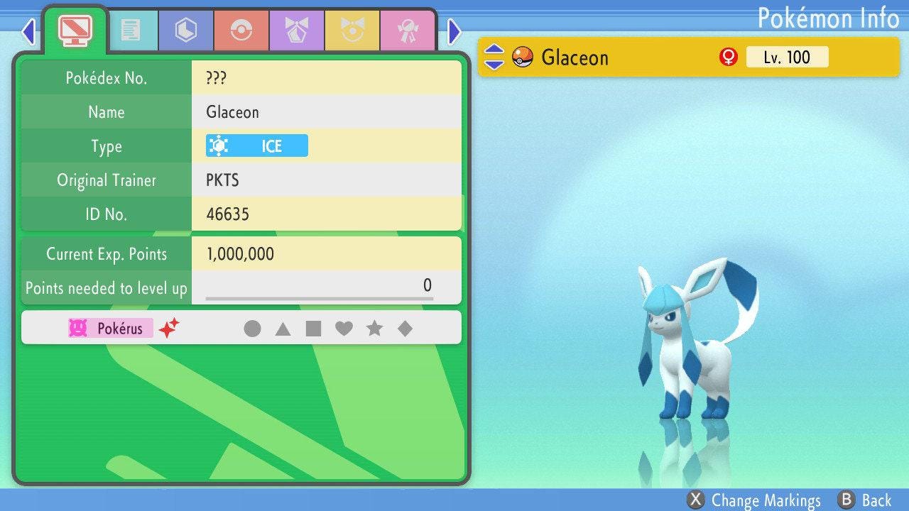 SHINY 6IV GLACEON Pokemon Brilliant Diamond Shining Pearl 6IV Competitive Battle - Pokémon Brilliant Diamond & Shining Pearl