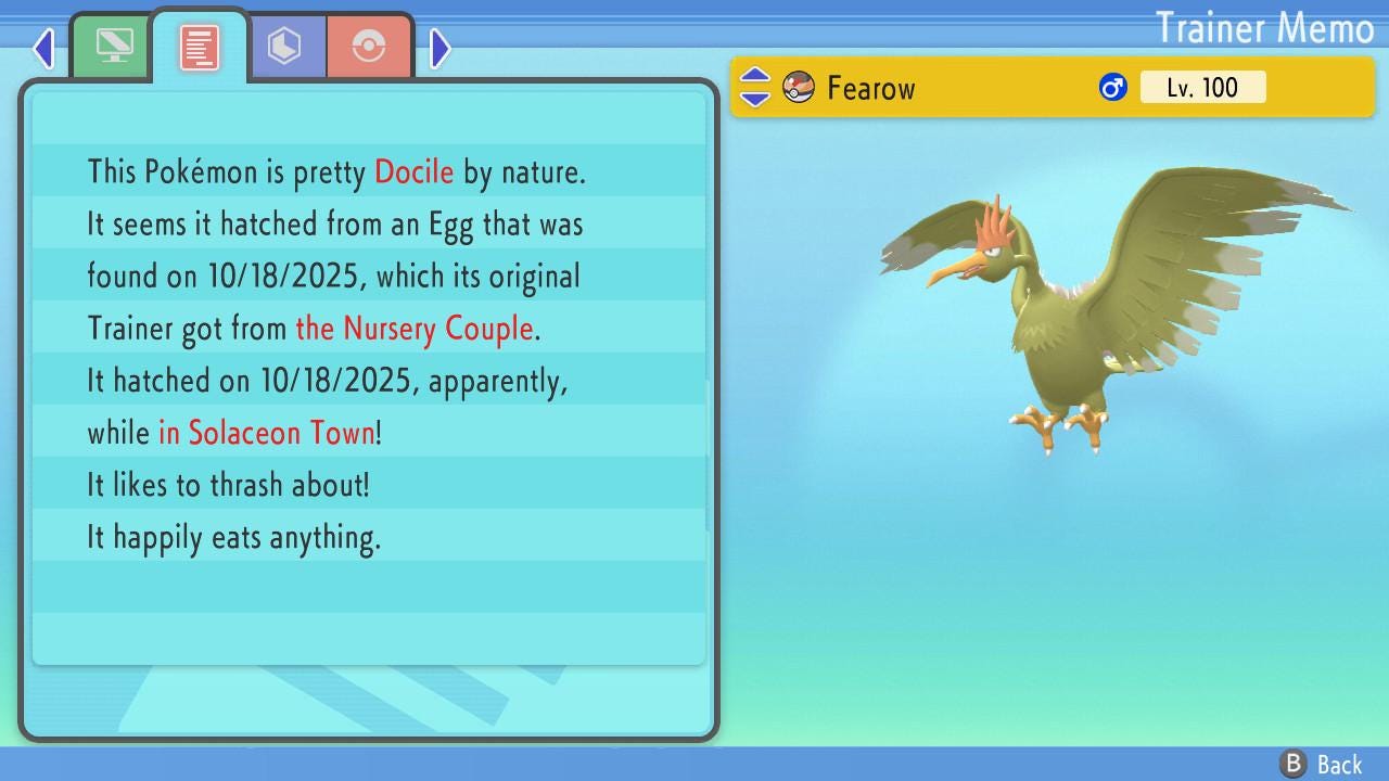 Shiny FEAROW Pokemon Brilliant Diamond Shining Pearl 6IV Competitive Battle Ready – image 2