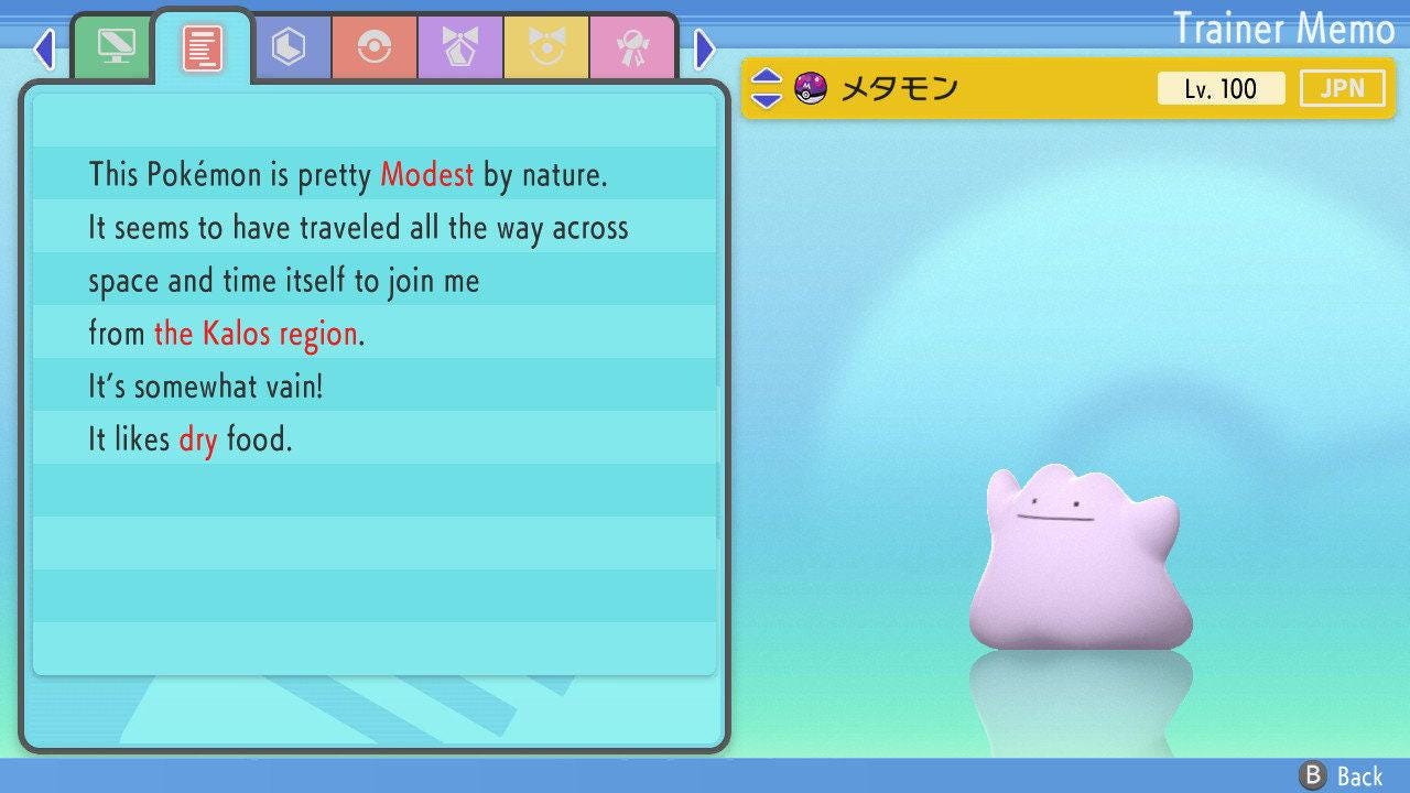 Non Shiny 6IV DITTO Japanese Masuda Pokemon Pokémon Brilliant Diamond and Shining - Pokémon Scarlet & Violet digital Pokémon