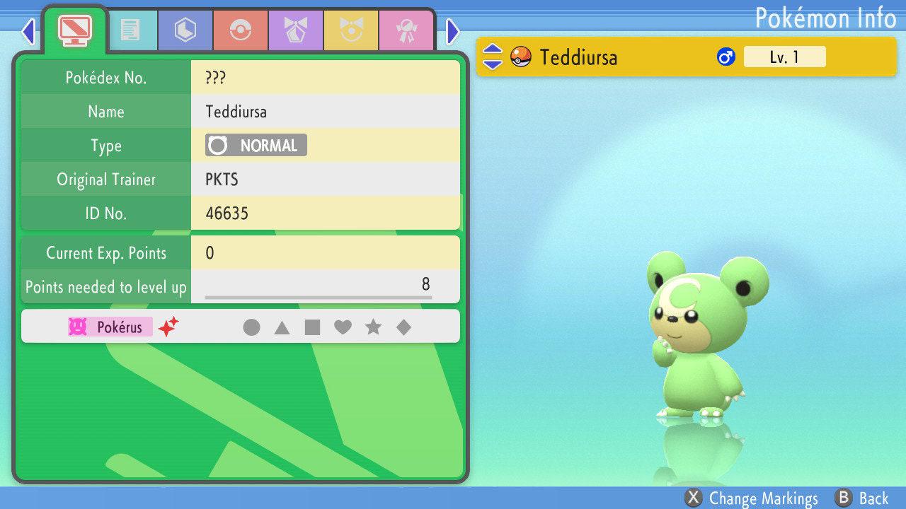 SHINY 6IV TEDDIURSA Pokemon Brilliant Diamond Shining Pearl 6IV Competitive Battle - Pokémon Brilliant Diamond & Shining