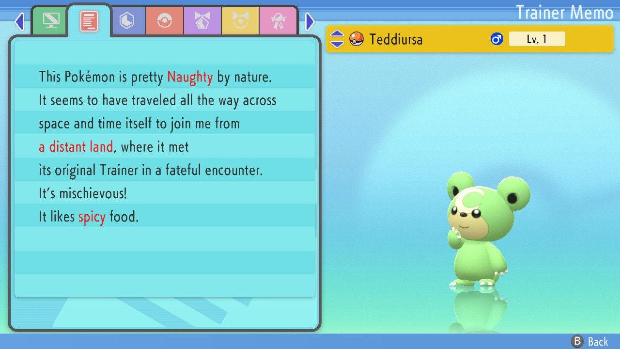 SHINY 6IV TEDDIURSA Pokemon Brilliant Diamond Shining Pearl 6IV Competitive Battle - Pokémon Brilliant Diamond & Shining