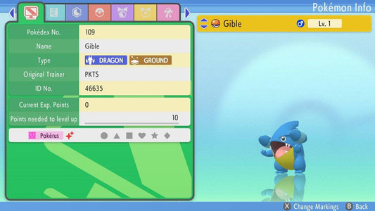 SHINY 6IV GIBLE Pokémon Brilliant Diamond and Shining Pearl 6IV Competitive Battle Ready