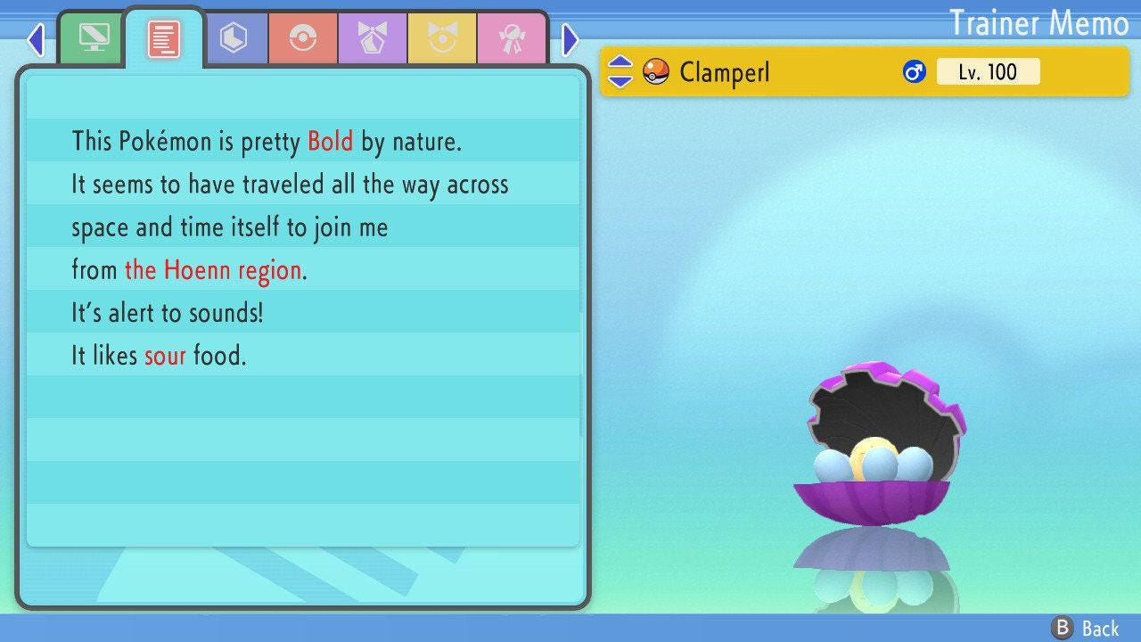 SHINY 6IV CLAMPERL Pokemon Brilliant Diamond Shining Pearl 6IV Competitive Battle - Pokémon Brilliant Diamond & Shining Pearl