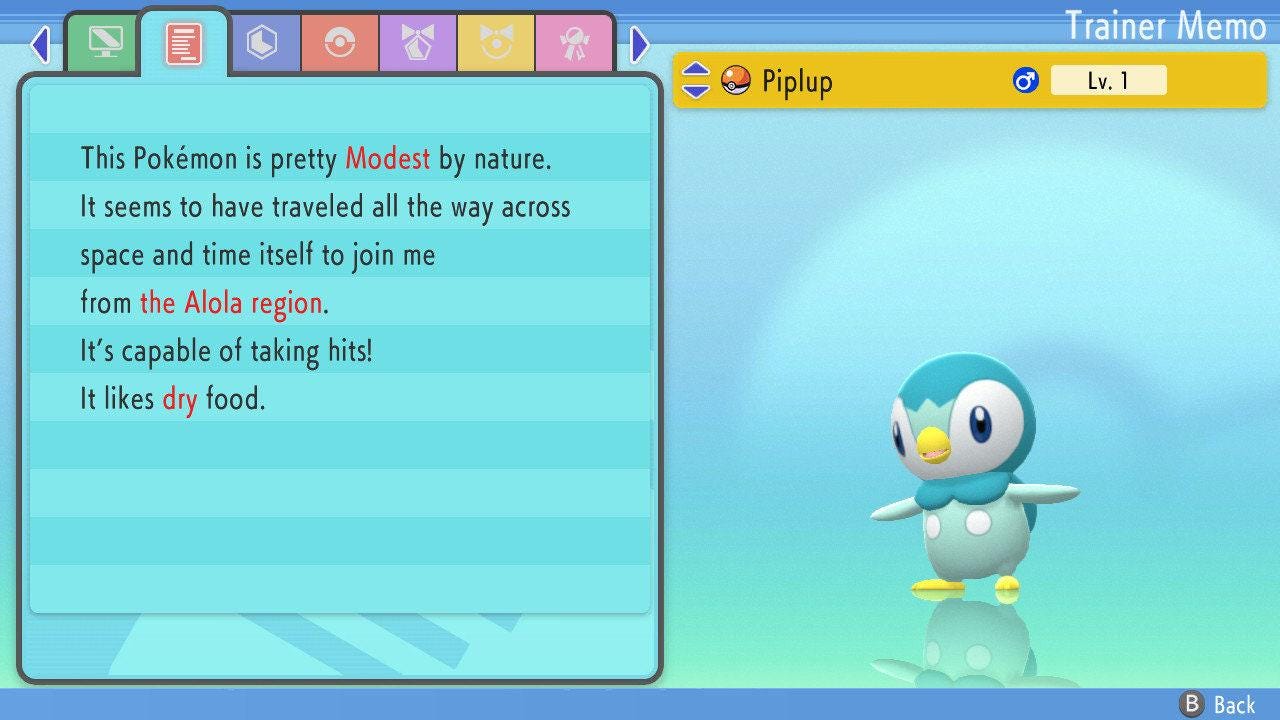 Shiny Piplup 6IV Switch 2 BDSP Pokémon Brilliant Diamond Shining Pearl Battle - Pokémon Brilliant Diamond & Shining Pearl