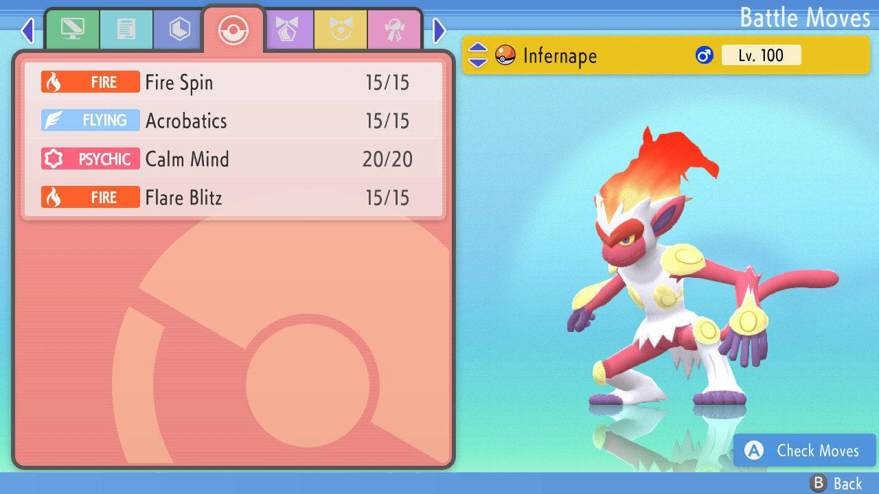 SHINY 6IV INFERNAPE Pokemon Brilliant Diamond Shining Pearl 6IV Competitive Battle - Pokémon Brilliant Diamond & Shining