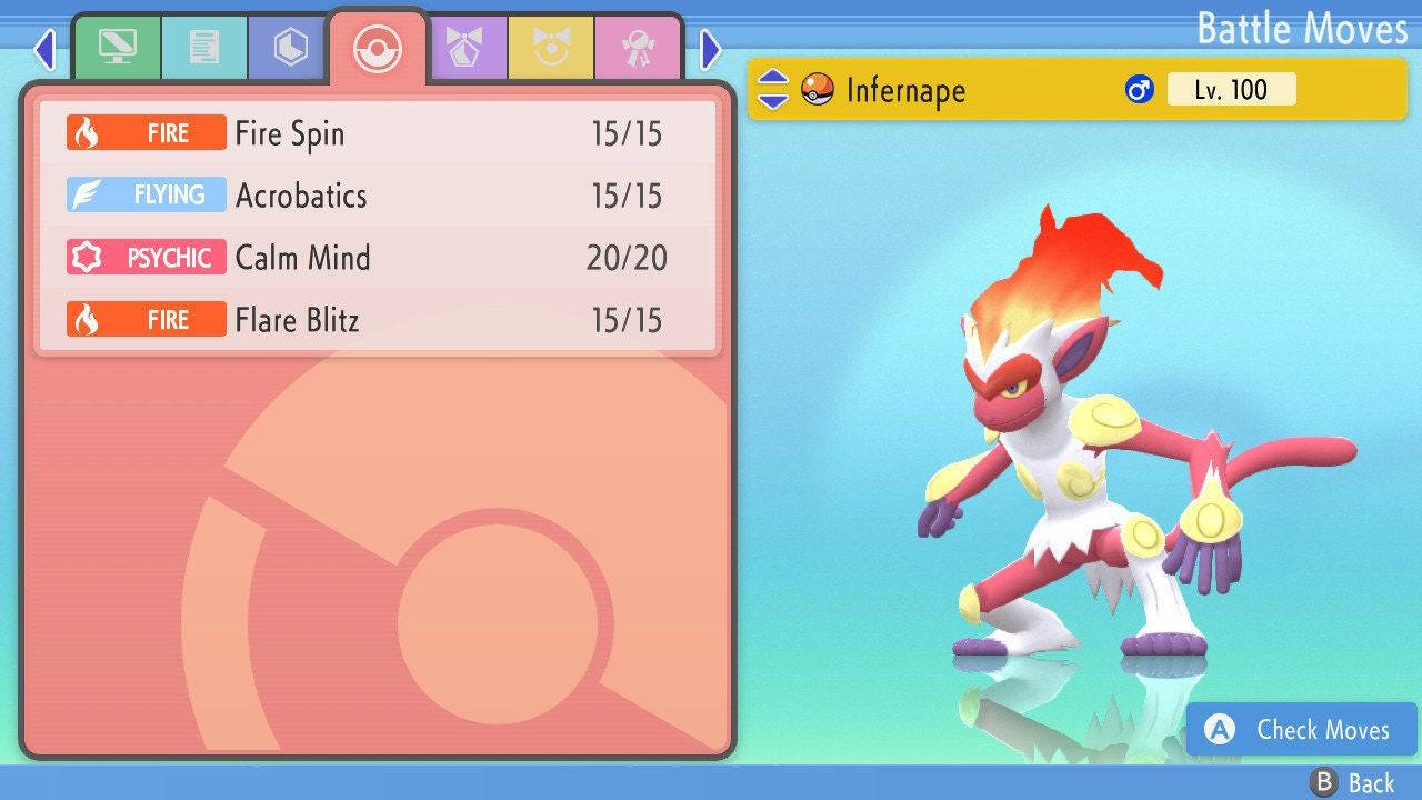 SHINY 6IV INFERNAPE Pokemon Brilliant Diamond Shining Pearl 6IV Competitive Battle Ready