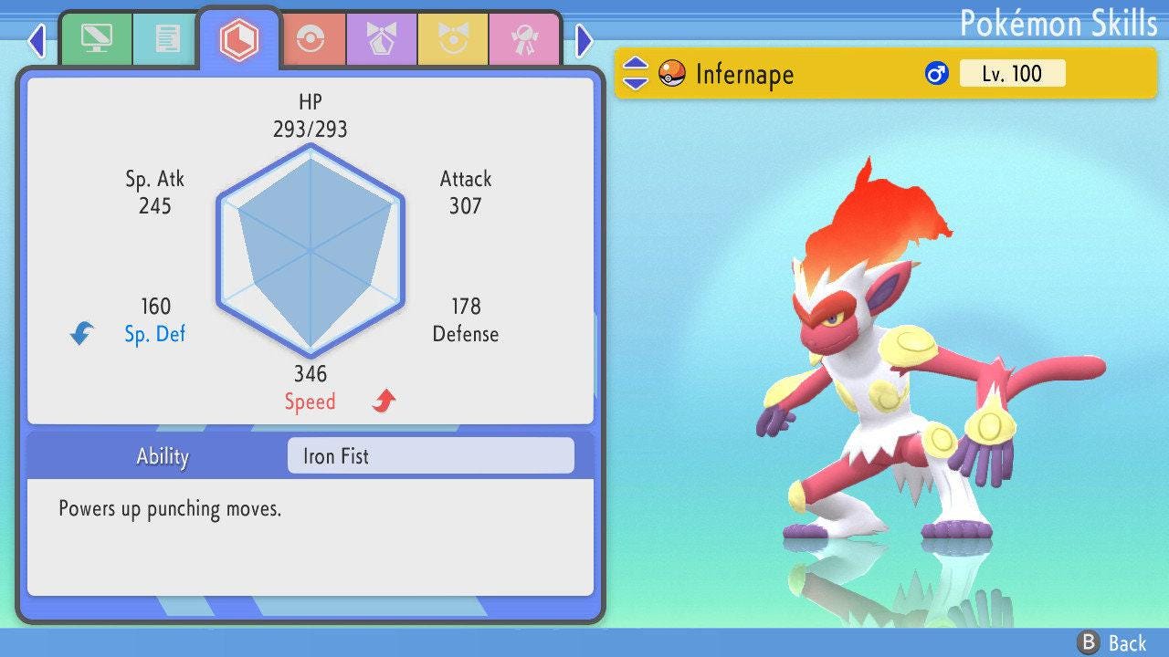 SHINY 6IV INFERNAPE Pokemon Brilliant Diamond Shining Pearl 6IV Competitive Battle - Pokémon Brilliant Diamond & Shining