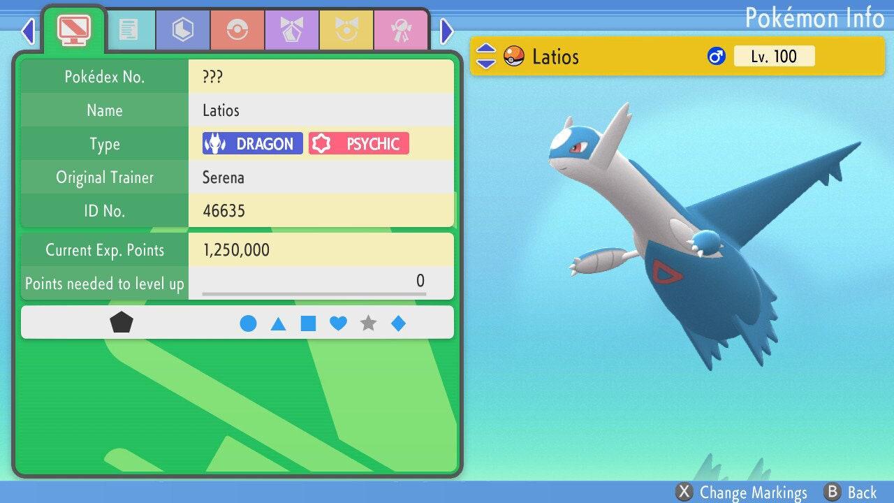 NON SHINY 6IV LATIOS Pokémon Brilliant Diamond and Shining Pearl 6IV Pokemon - Pokémon Brilliant Diamond & Shining Pearl