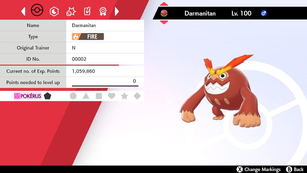 N’S DARMANITAN Event 6IV Pokemon Sword Shield 6IV Competitive Battle Ready - Pokémon Sword & Shield digital Pokémon trade by