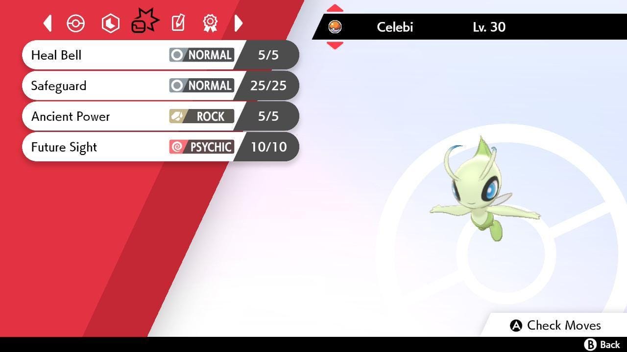 Celebi Lv. 30 Crystal Origin Event Pokérus Pokémon HOME Trade Sword Shield Rare - Pokémon Sword & Shield digital Pokémon