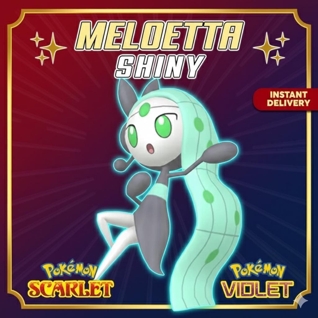 Shiny 6iv MELOETTA HOME EVENT Pokémon Scarlet and Violet 6IV Pokemon Competitive - Pokémon Scarlet & Violet digital Pokémon