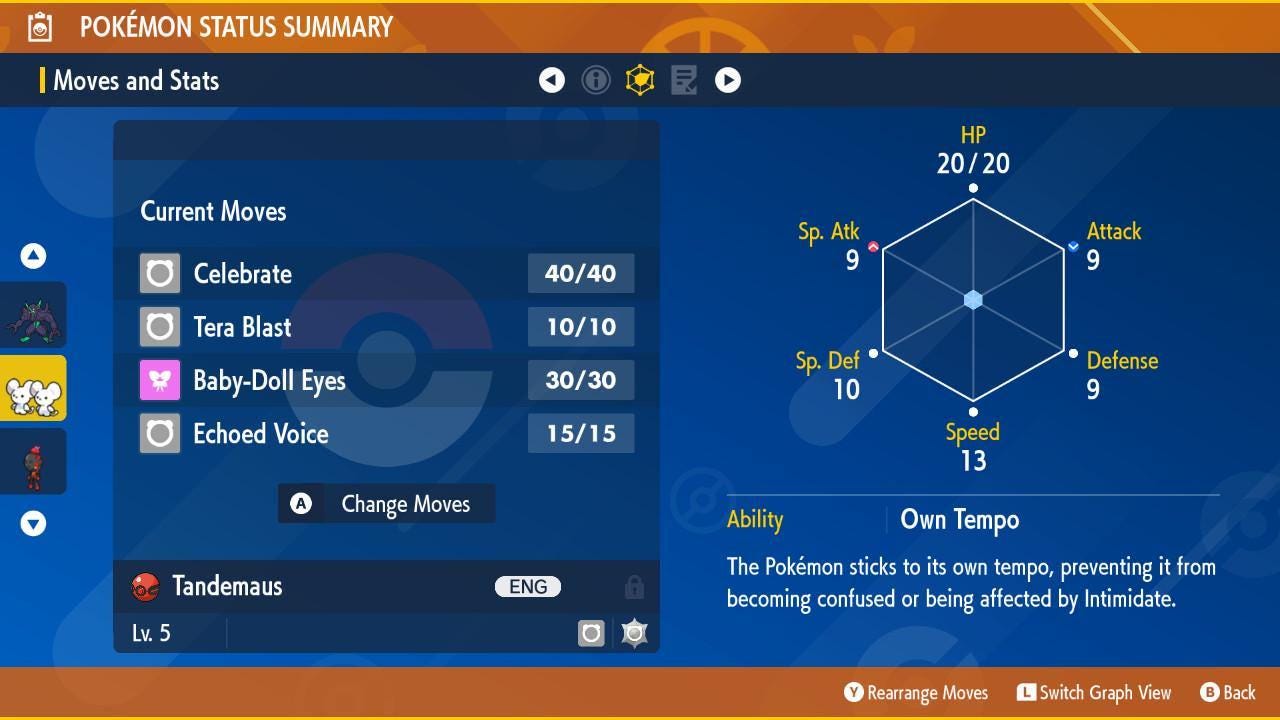 Shiny Event Pokemon Center Birthday Tandemaus Pokémon Legends ZA 6IV Competitive - Pokémon Scarlet & Violet digital Pokémon