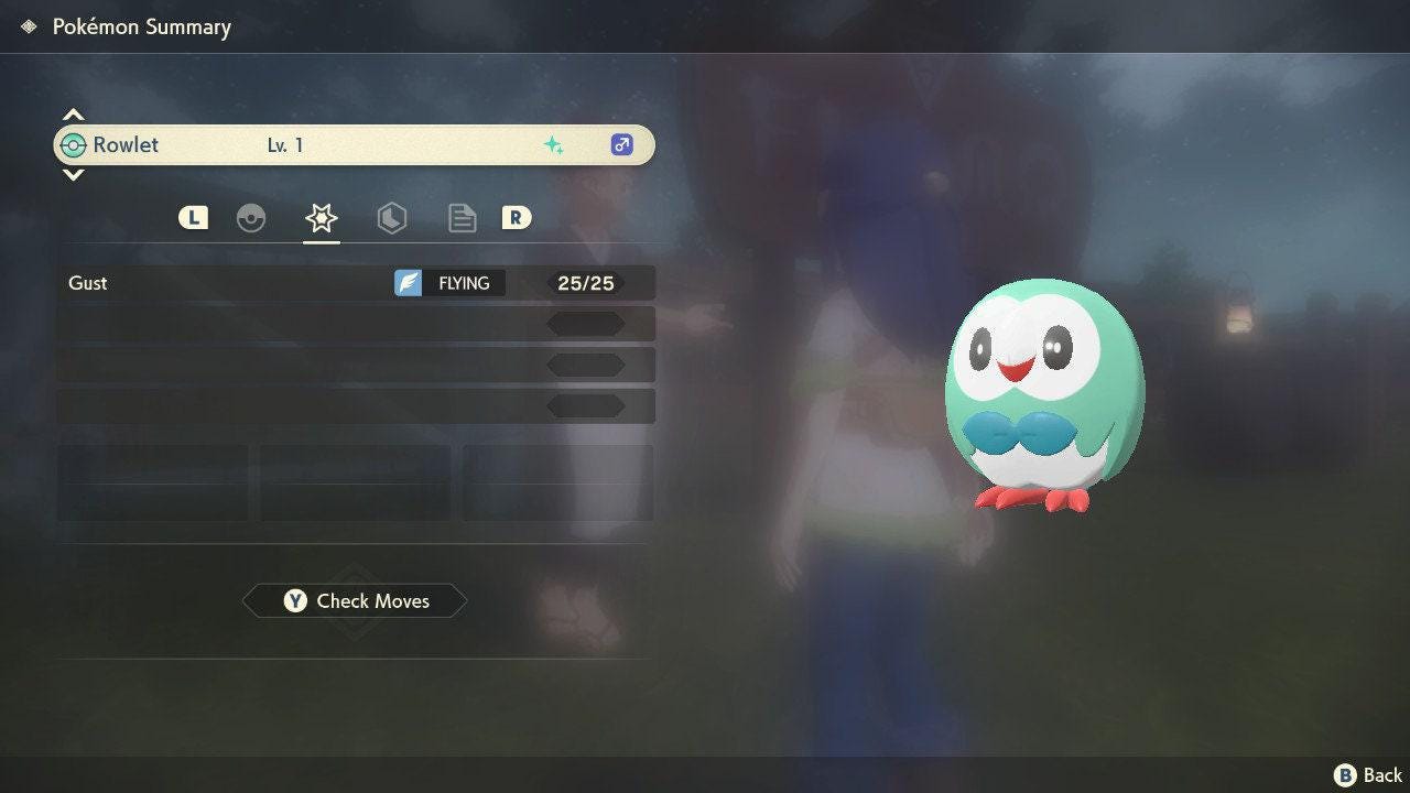 Shiny ROWLET Pokemon Legends Arceus 6IV Competitive Battle Ready - Pokémon Legends: Arceus digital Pokémon trade by