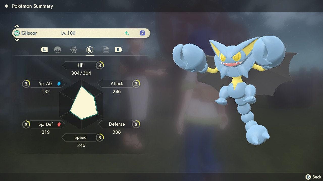 Shiny GLISCOR Pokemon Legends Arceus 6IV Competitive Battle Ready - Pokémon Legends: Arceus digital Pokémon trade image 2