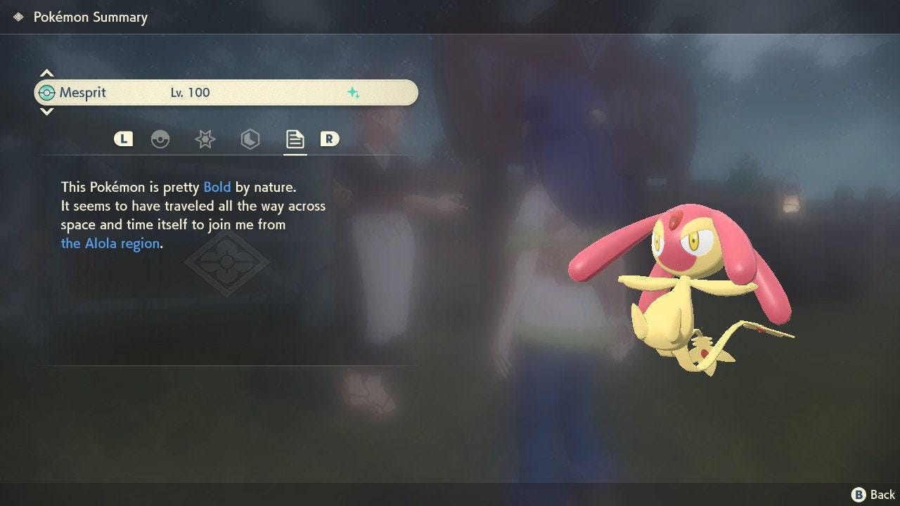 Shiny MESPRIT Pokemon Legends Arceus 6IV Competitive Battle Ready - Pokémon Legends: Arceus digital Pokémon trade image 4