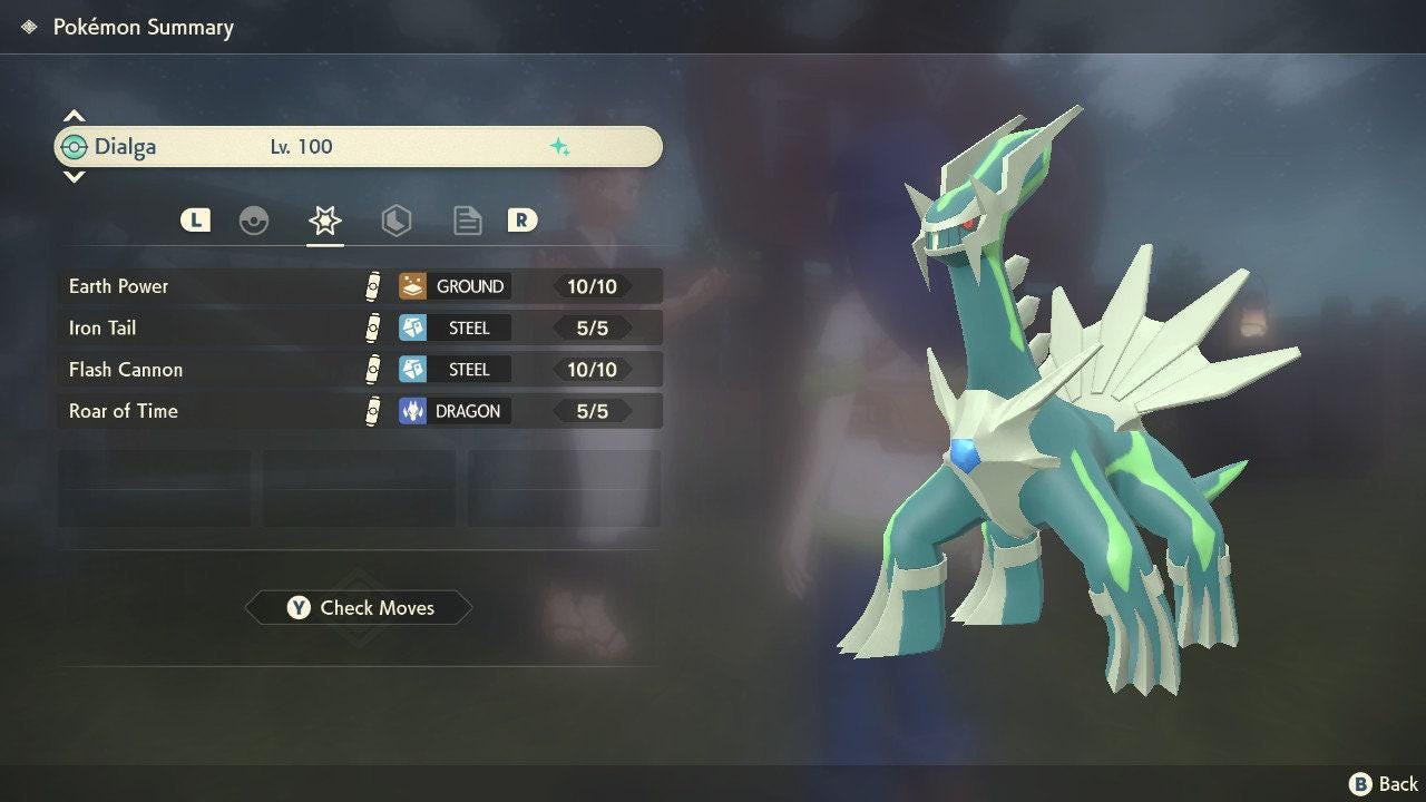 Shiny Dialga Pokemon Legends Arceus 6IV Competitive Battle Ready - Pokémon Legends: Arceus digital Pokémon trade image 2