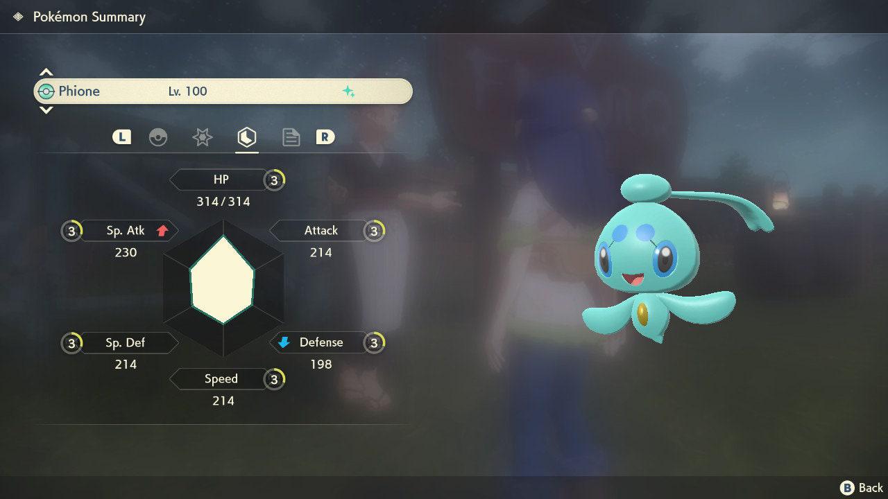 Shiny PHIONE Pokemon Legends Arceus 6IV Competitive Battle Ready - Pokémon Legends: Arceus digital Pokémon trade image 4