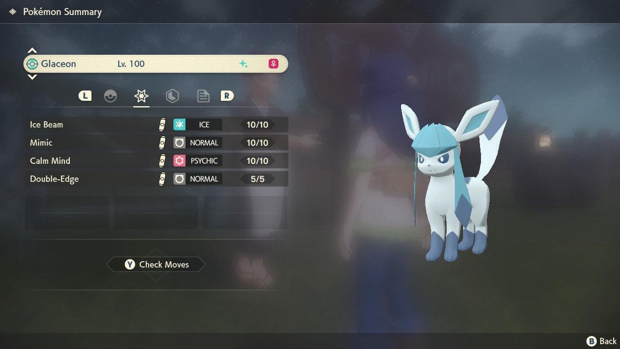 Shiny GLACEON Pokemon Legends Arceus 6IV Competitive Battle Ready - Pokémon Legends: Arceus digital Pokémon trade by