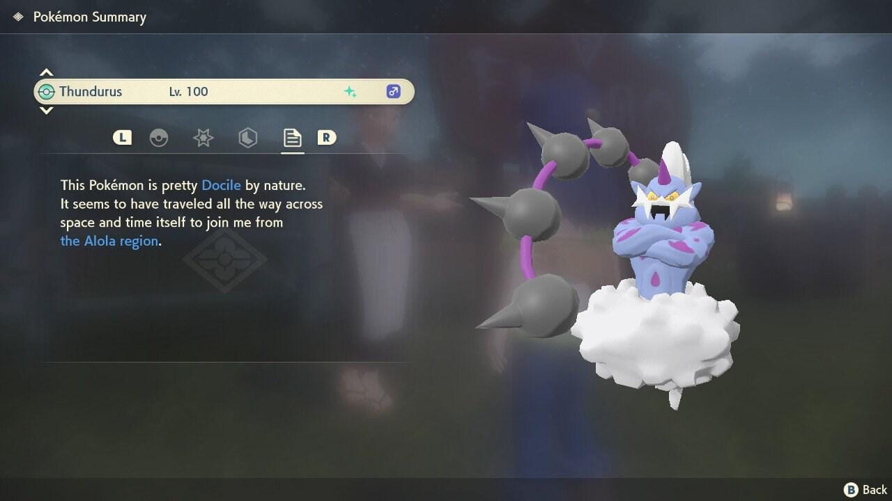 Shiny THUNDURUS Pokemon Legends Arceus 6IV Competitive Battle Ready - Pokémon Scarlet & Violet digital Pokémon trade image 2