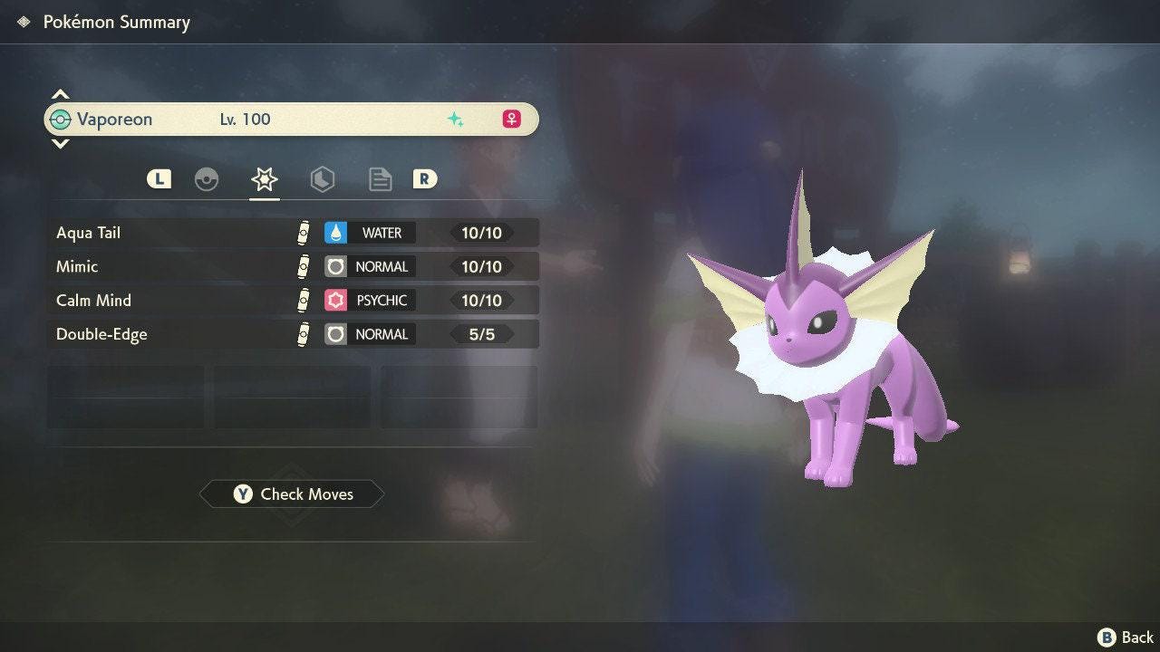 Shiny VAPOREON Pokemon Legends Arceus 6IV Competitive Battle Ready - Pokémon Legends: Arceus digital Pokémon trade by