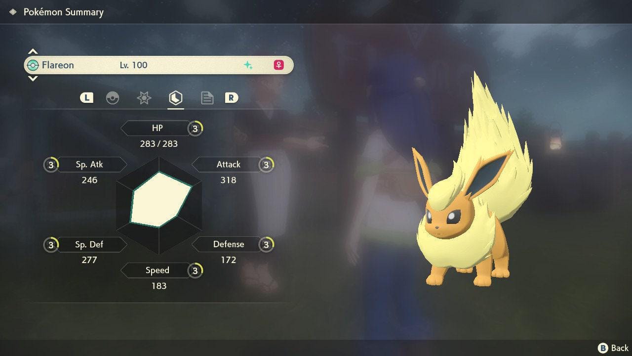 Shiny FLAREON Pokemon Legends Arceus 6IV Competitive Battle Ready - Pokémon Legends: Arceus digital Pokémon trade image 4