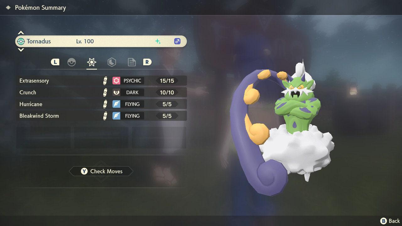 Shiny TORNADUS Pokemon Legends Arceus 6IV Competitive Battle Ready - Pokémon Scarlet & Violet digital Pokémon trade by