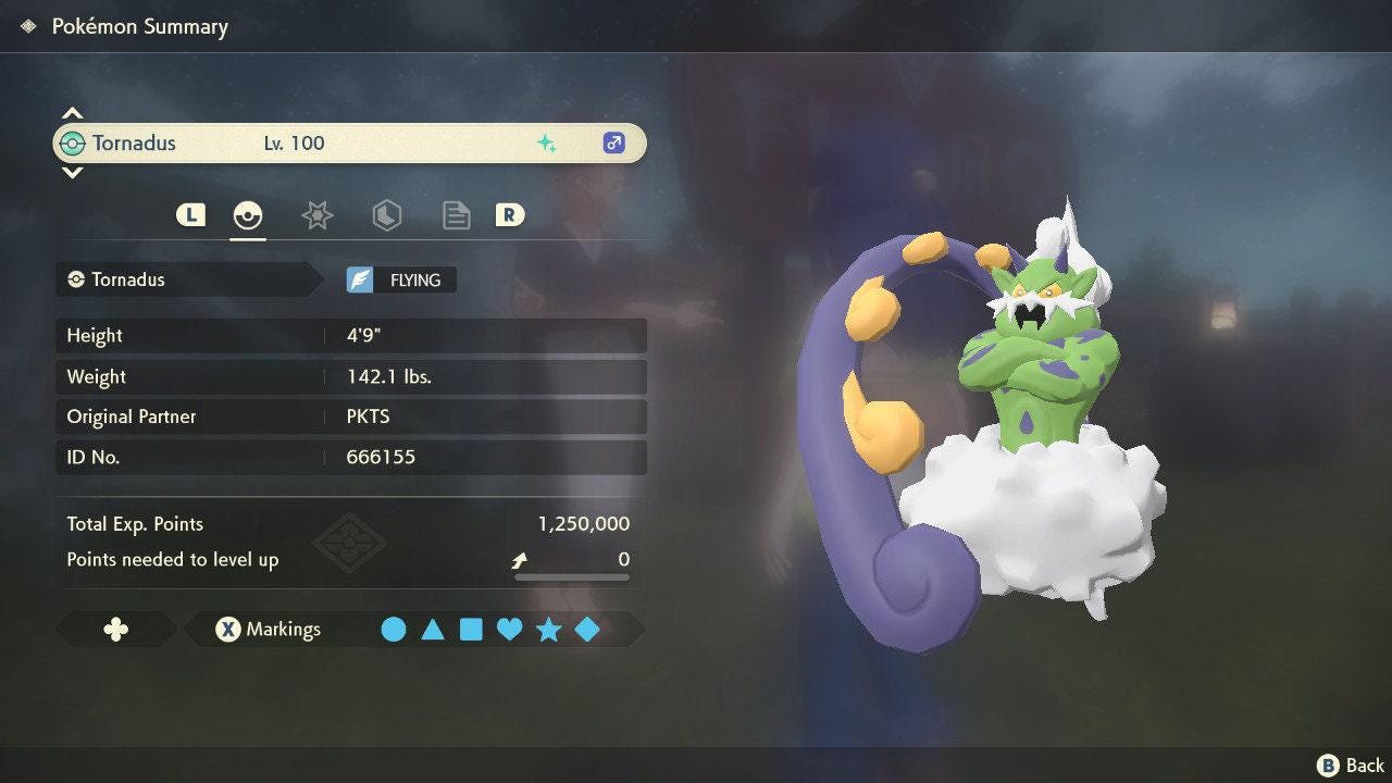 Shiny TORNADUS Pokemon Legends Arceus 6IV Competitive Battle Ready - Pokémon Scarlet & Violet digital Pokémon trade image 2