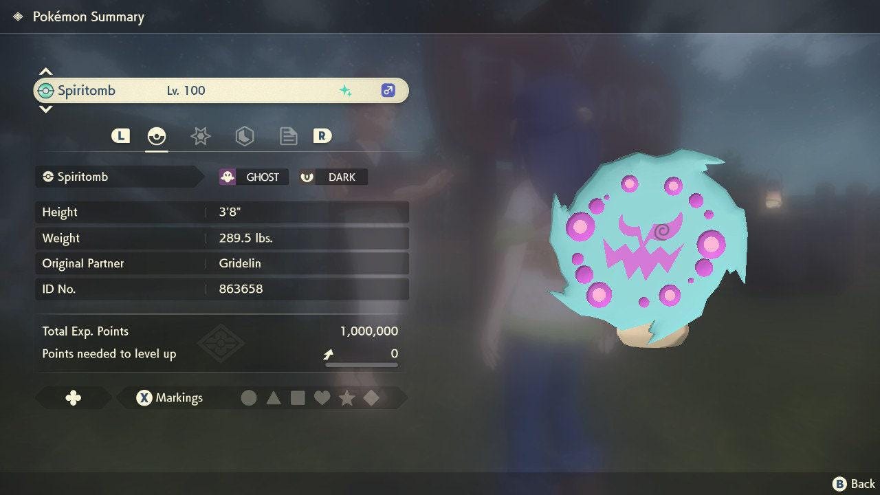 Shiny SPIRITOMB Pokemon Legends Arceus 6IV Competitive Battle Ready - Pokémon Legends: Arceus digital Pokémon trade image 3
