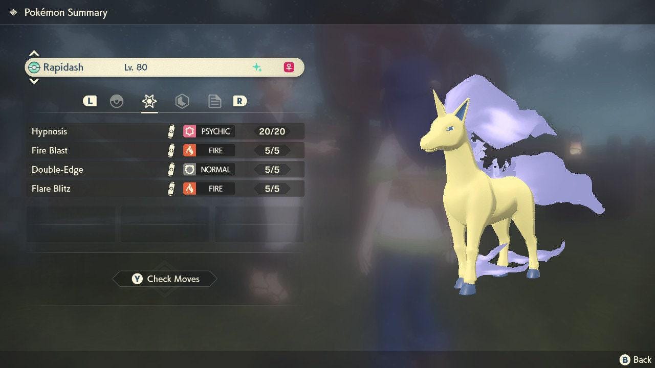 Shiny RAPIDASH Pokemon Legends Arceus 6IV Competitive Battle Ready - Pokémon Legends: Arceus digital Pokémon trade by