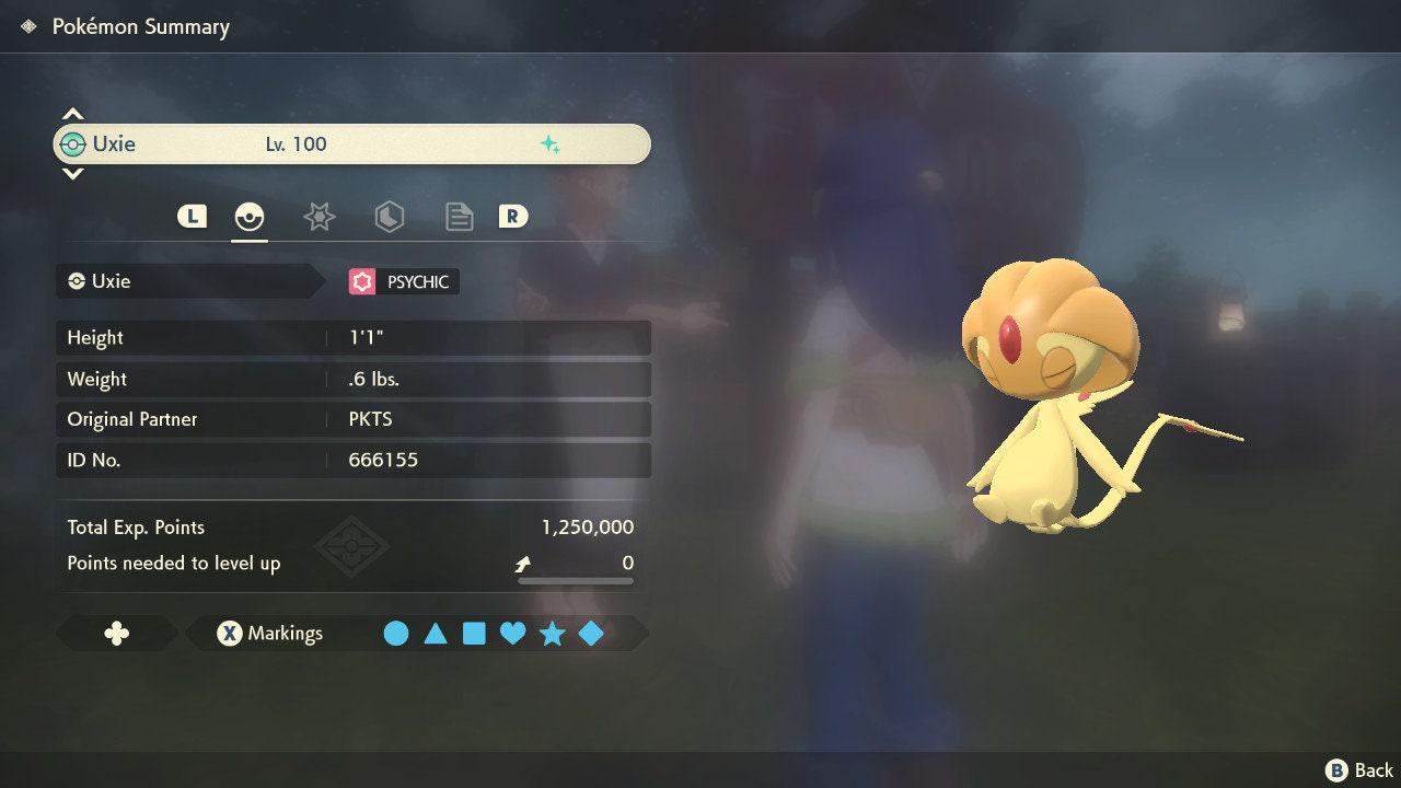 Shiny UXIE Pokemon Legends Arceus 6IV Competitive Battle Ready - Pokémon Legends: Arceus digital Pokémon trade image 3