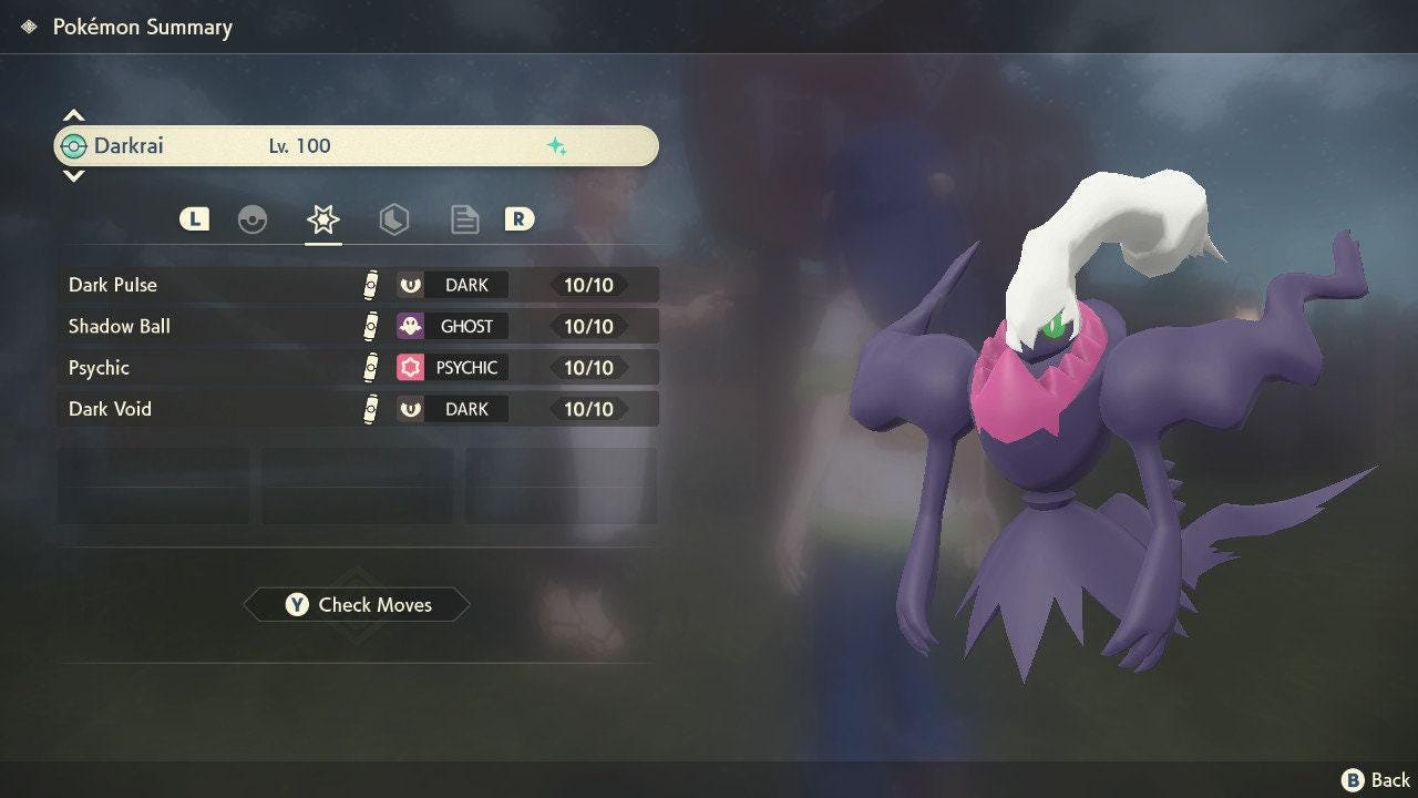 Shiny Darkrai Pokemon Legends Arceus 6IV Competitive Battle Ready - Pokémon Scarlet & Violet digital Pokémon trade image 2