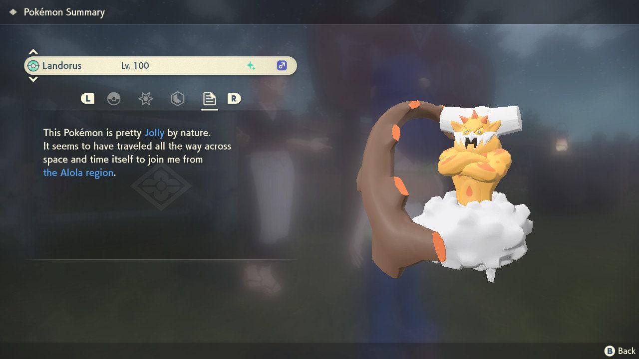 Shiny LANDORUS Pokemon Legends Arceus 6IV Competitive Battle Ready - Pokémon Scarlet & Violet digital Pokémon trade image 2