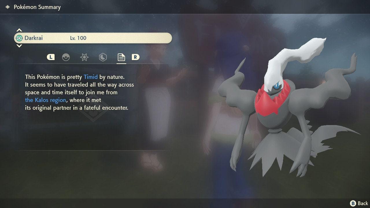 NON Shiny DARKRAI Pokémon Legends Arceus 6IV Pokemon Mythical Pokemon Competitive - Pokémon Scarlet & Violet digital Pokémon