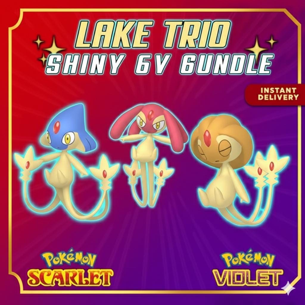 SHINY Uxie, Mesprit, Azelf Bundle Pack 6IV EV Pokémon Scarlet and Violet 6IV - Pokémon Scarlet & Violet digital Pokémon trade