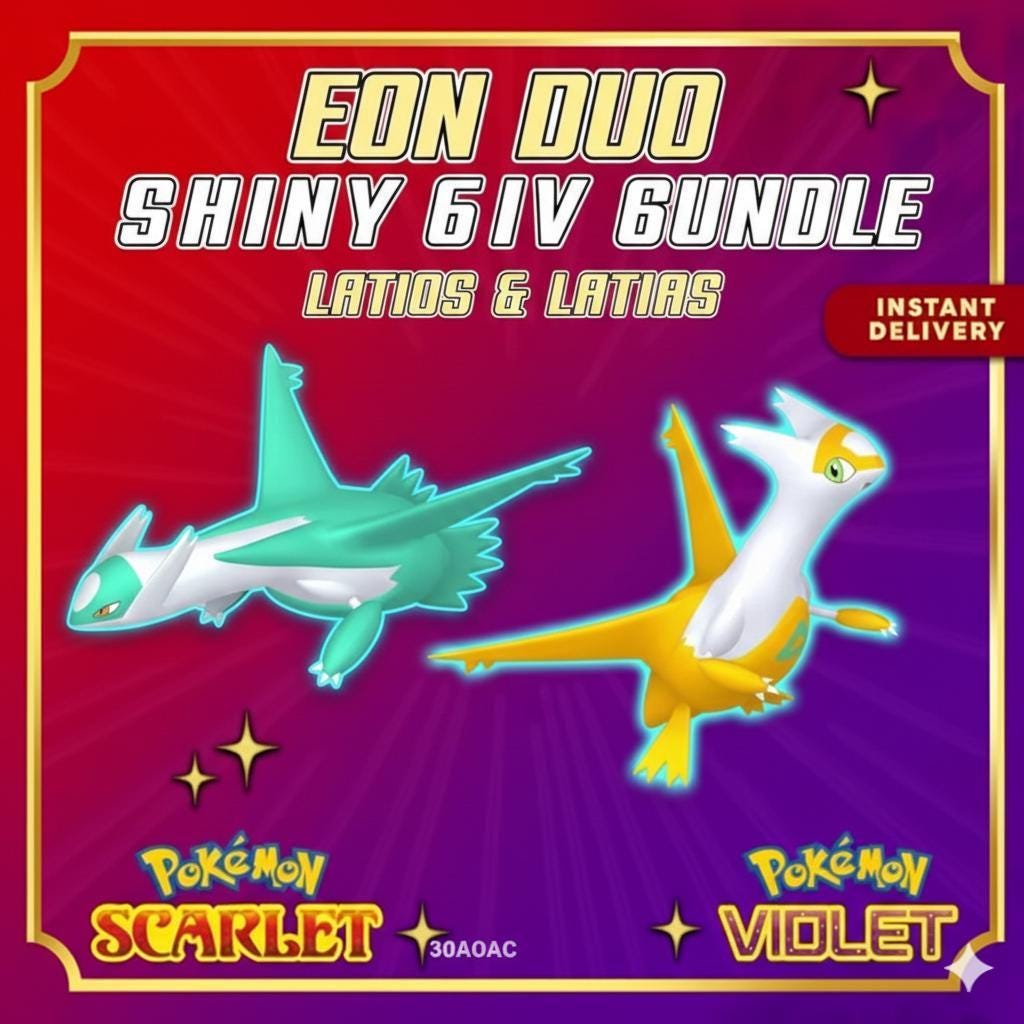 SHINY Latias, Latios Bundle Pack 6IV EV Pokémon Scarlet and Violet 6IV Competitive - Pokémon Scarlet & Violet digital Pokémon