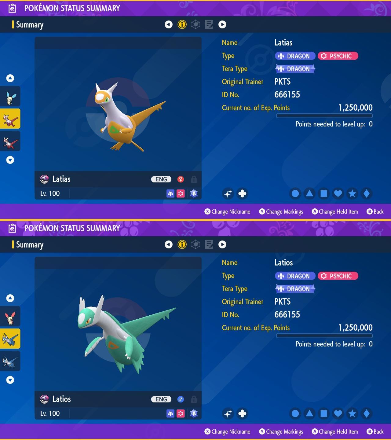 SHINY Latias, Latios Bundle Pack 6IV EV Pokémon Scarlet and Violet 6IV Competitive - Pokémon Scarlet & Violet digital Pokémon