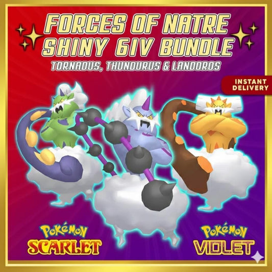SHINY Tornadus, Thundurus, Landorus Bundle Pack 6IV EV Pokémon Scarlet and Violet - Pokémon Scarlet & Violet digital Pokémon