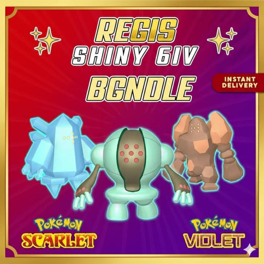 Shiny Regice Regirock Registeel Bundle 6IV Battle Ready Pokemon Scarlet Violet - Pokémon Scarlet & Violet digital Pokémon