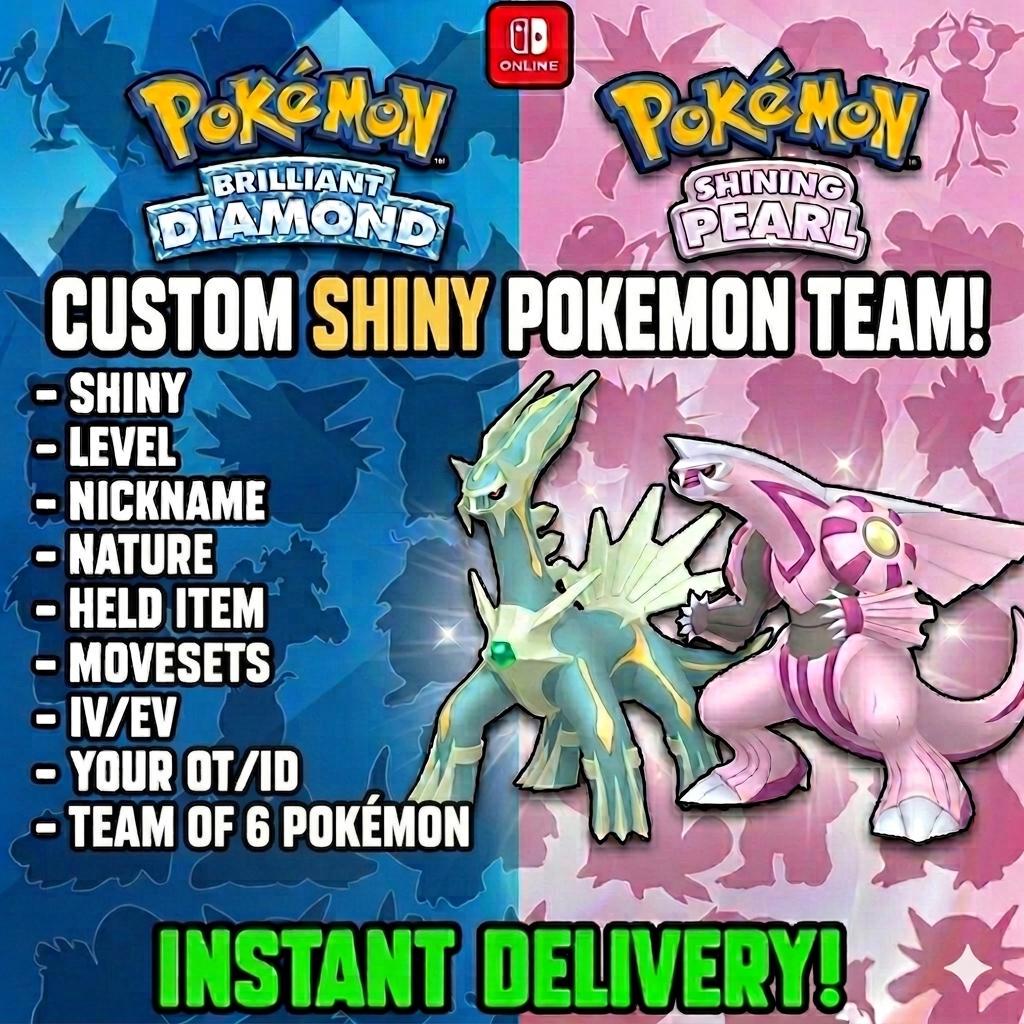 CUSTOM SHINY TEAM 6 Pokemon Diamond Pearl Pokopia Ready Build Your Own Bundle Any - Pokémon Brilliant Diamond & Shining Pearl