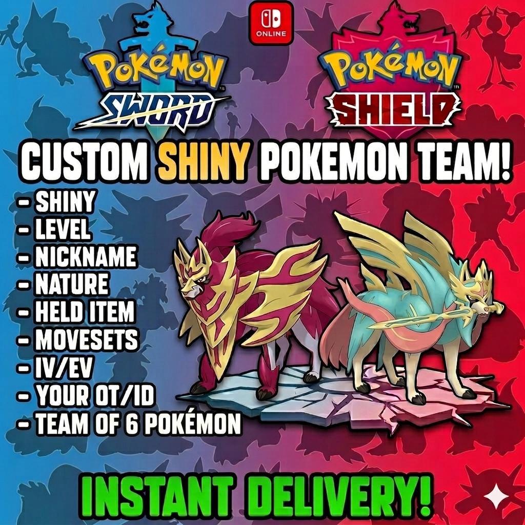 CUSTOM SHINY TEAM 6 Pokemon Sword Shield Pokopia Ready Build Your Own Bundle Any - Pokémon Sword & Shield digital Pokémon