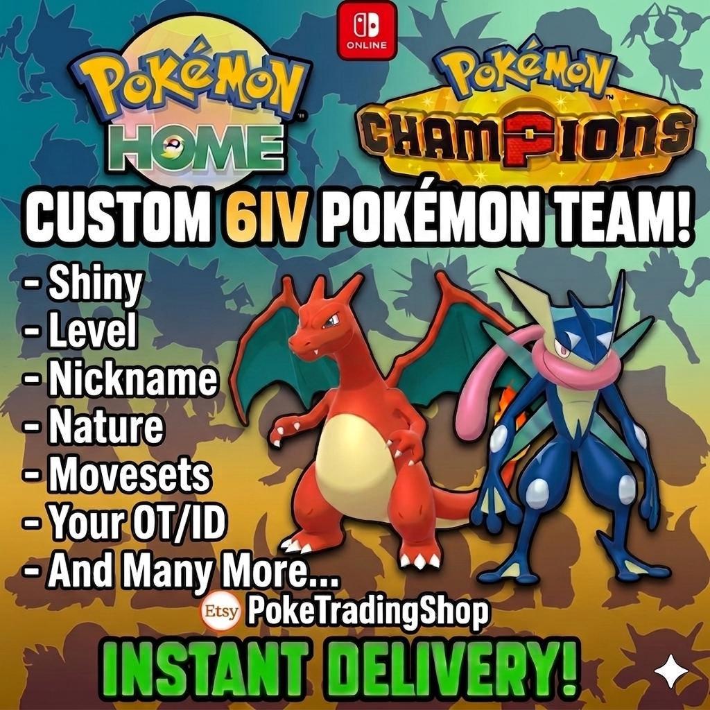 CUSTOM SHINY TEAM 6 Pokemon Champions Pokopia Ready Build Your Own Bundle Any - Pokémon HOME digital Pokémon trade by