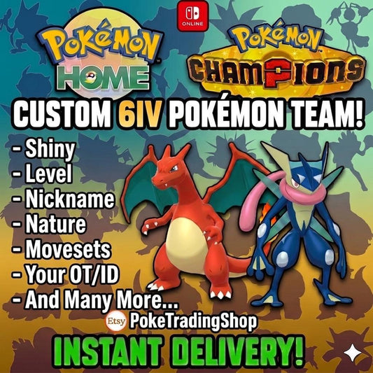 CUSTOM SHINY TEAM 6 Pokemon Champions Pokopia Ready Build Your Own Bundle Any - Pokémon HOME digital Pokémon trade by