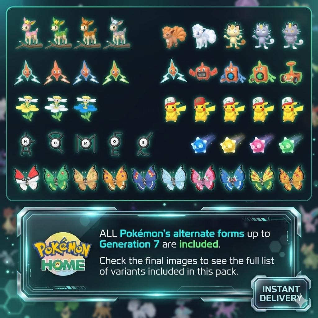 Complete Shiny Living Dex Gen 1-7 Pokemon HOME, All Forms Legendaries Mythicals - Pokémon HOME digital Pokémon trade image 4