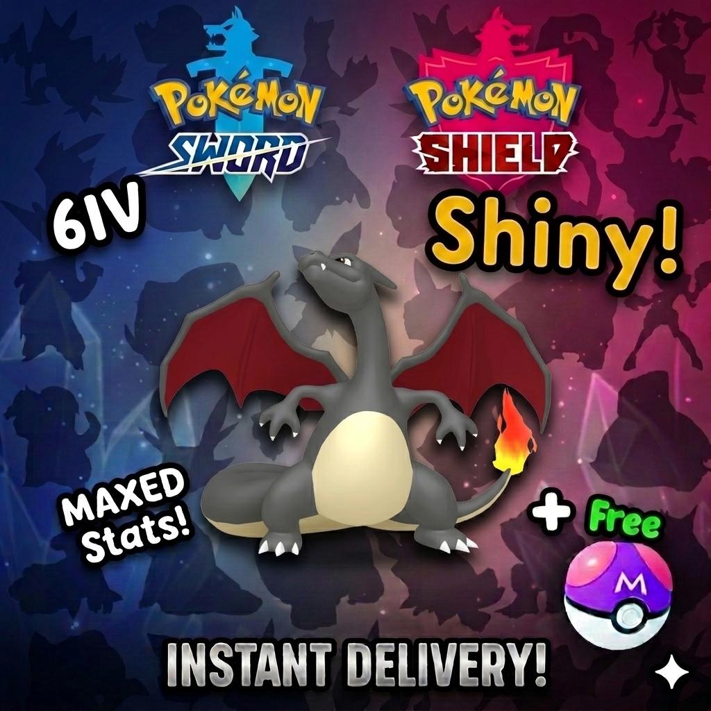 Shiny Charizard Pokemon Sword Shield 6IV Competitive Battle Ready - Pokémon Sword & Shield digital Pokémon trade by
