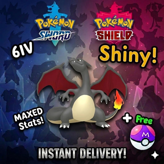 Shiny Charizard Pokemon Sword Shield 6IV Competitive Battle Ready - Pokémon Sword & Shield digital Pokémon trade by