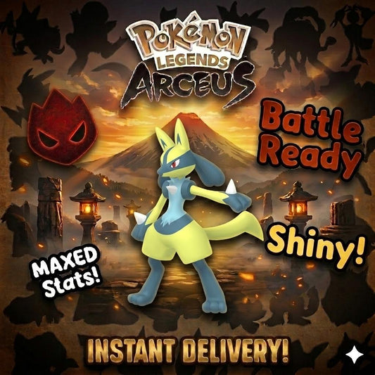 Shiny Alpha Lucario Pokemon Legends Arceus 6IV Competitive Battle Ready - Pokémon Legends: Arceus digital Pokémon trade by